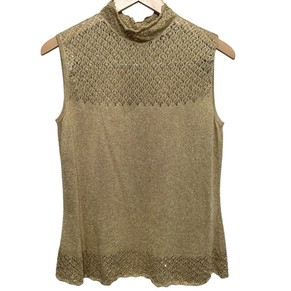 St. John Gold Sleeveless Tank Top